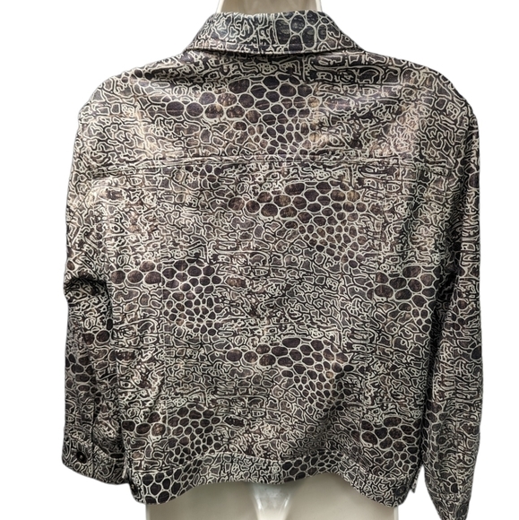 Ruby Road Snake Print Button Front Jacket Sz 14P - Picture 2 of 12